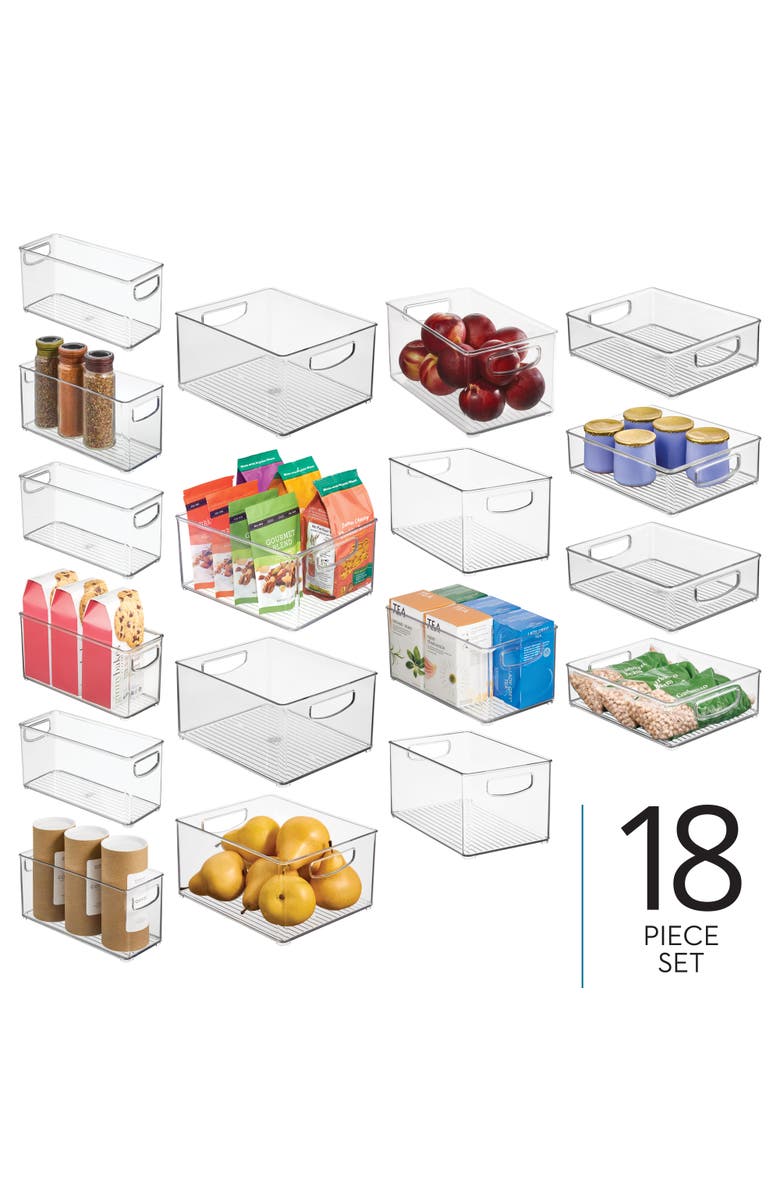 iDesign 18-Piece Clear Bin Organization Set, Alternate, color, Clear