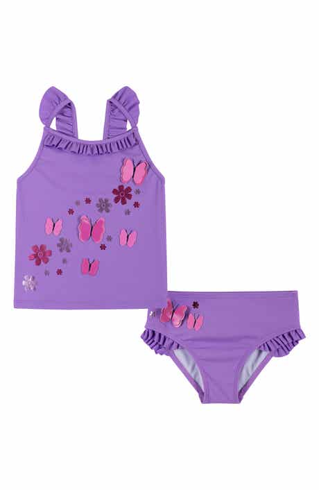 Kids' Appliqué Ruffle Two-Piece Swimsuit