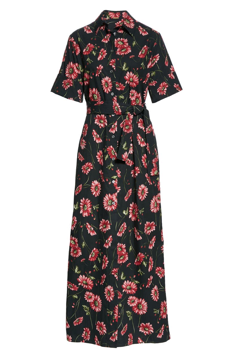 Adam Lippes Floral Print Poplin Maxi Shirtdress, Alternate, color,
