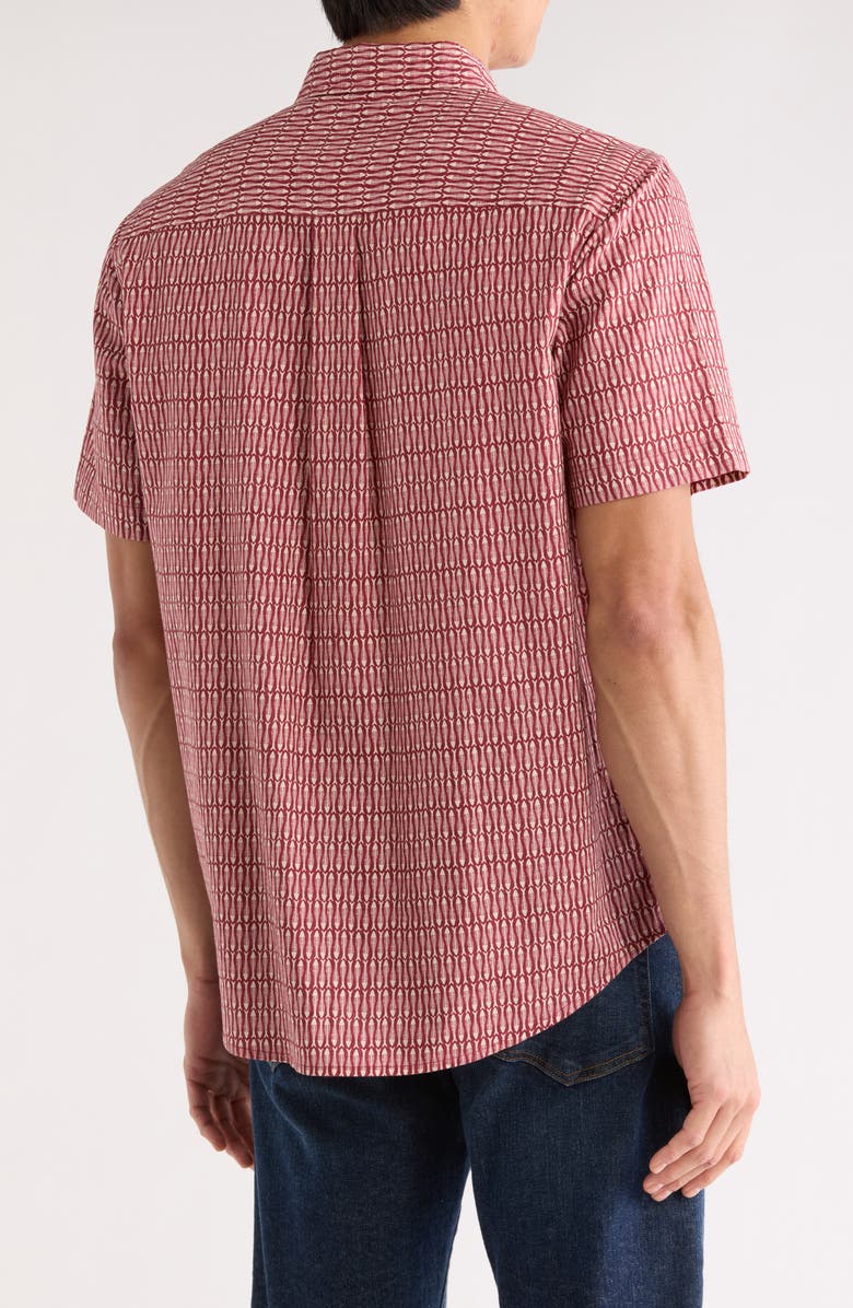 14th & Union Short Sleeve Woven Shirt, Alternate, color, Red Simple Fish
