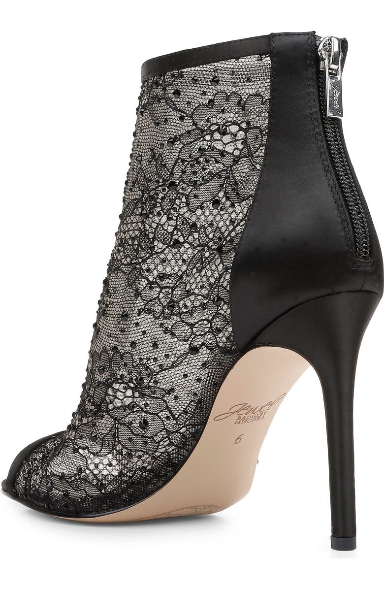 Jewel Badgley Mischka Jewel Crystal Embellished Lace Bootie, Alternate, color,