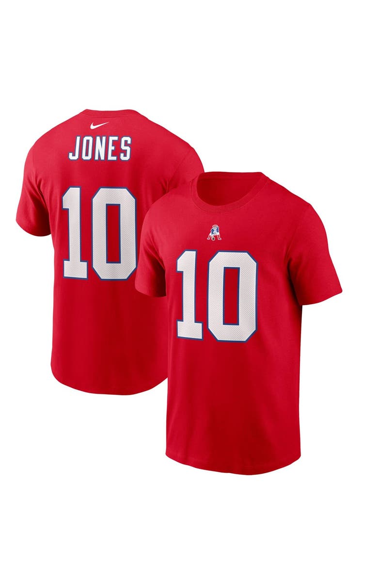 Nike Men's Nike Mac Jones Red New England Patriots Alternate Player Name & Number T-Shirt, Main, color,