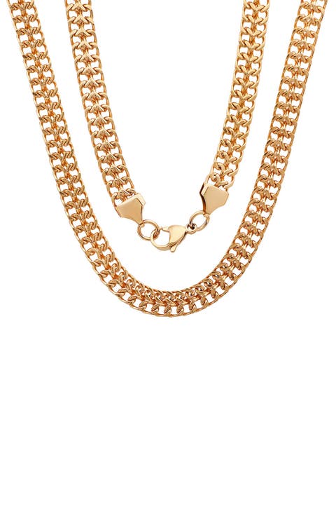 Men's Flat Fancy Link Chain Necklace