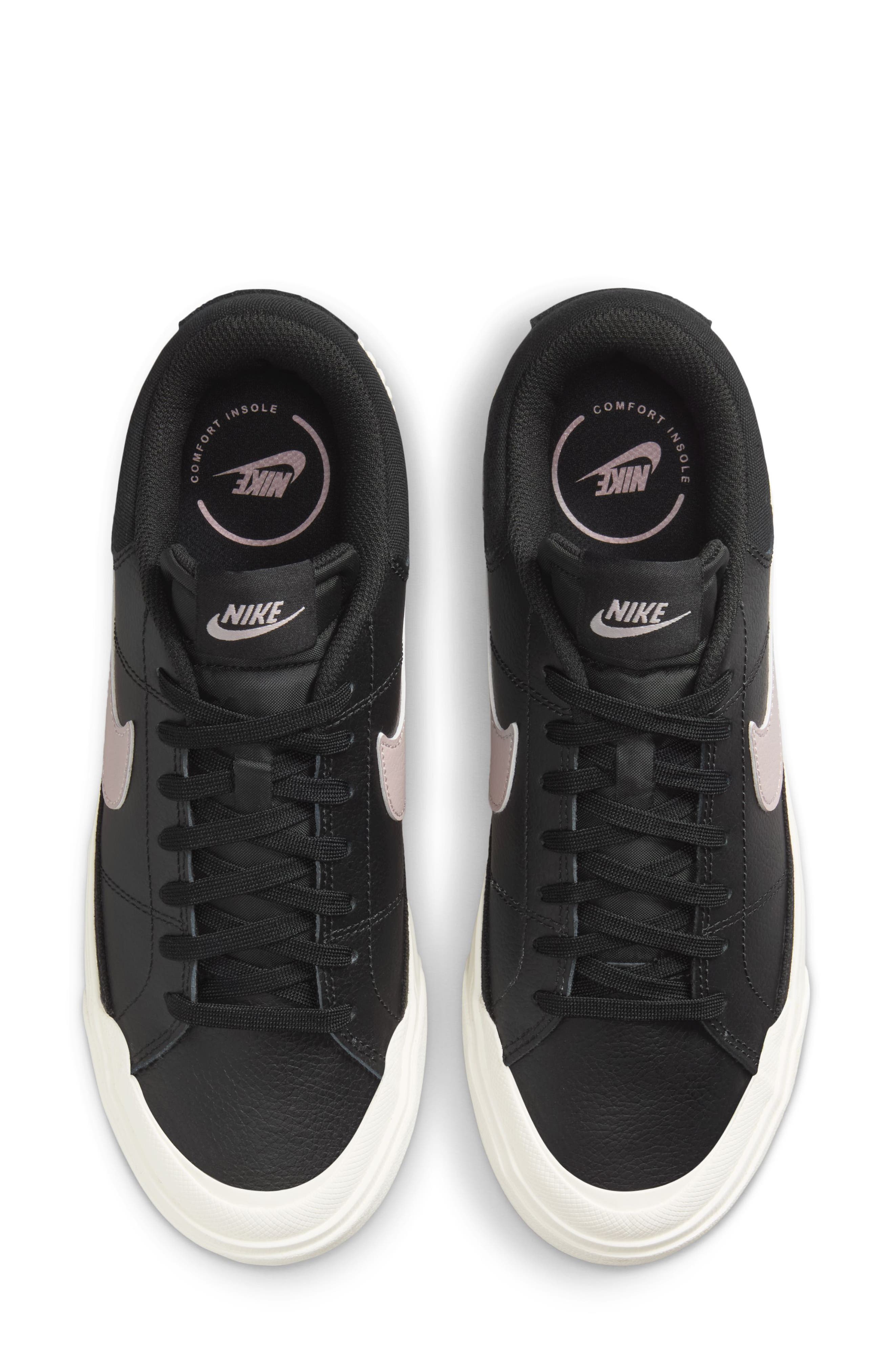 Nike Court Legacy Lift Platform Sneaker, Alternate, color, Black/ Violet/ Sail