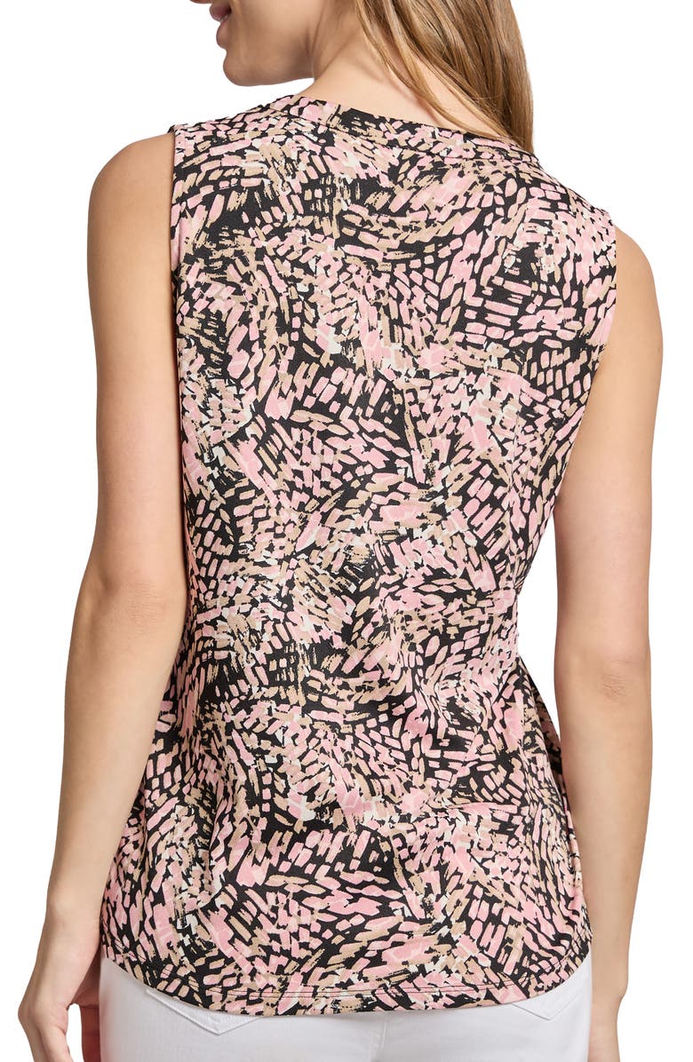 Jones New York Abstract Print Stretch Crepe Sleeveless Top, Alternate, color, 
