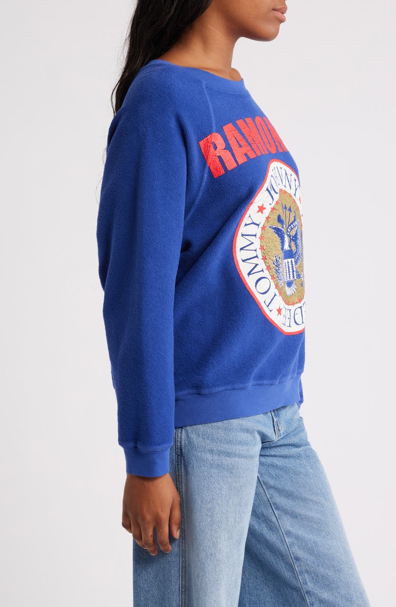 Daydreamer Ramones Reverse Cotton Terry Graphic Sweatshirt, Alternate, color,