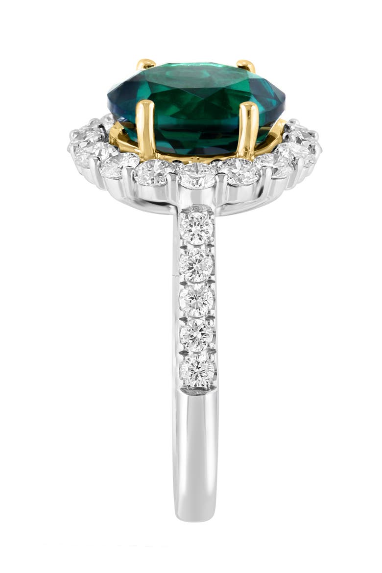 14K White & Yellow Gold Lab Grown Diamond & Lab Grown Emerald Statement Ring, Alternate, color, Hematite and FW Blush Pearl