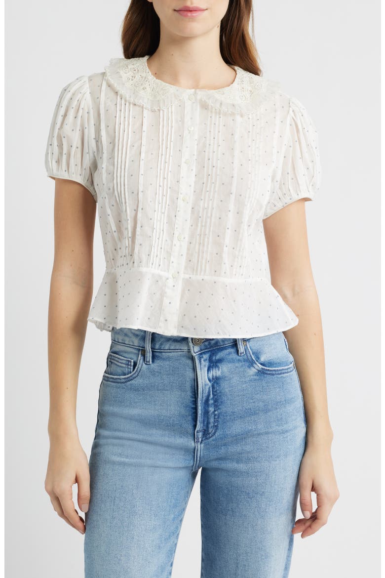 Oleta Organic Cotton Top, Main, color, FLOCK DOT