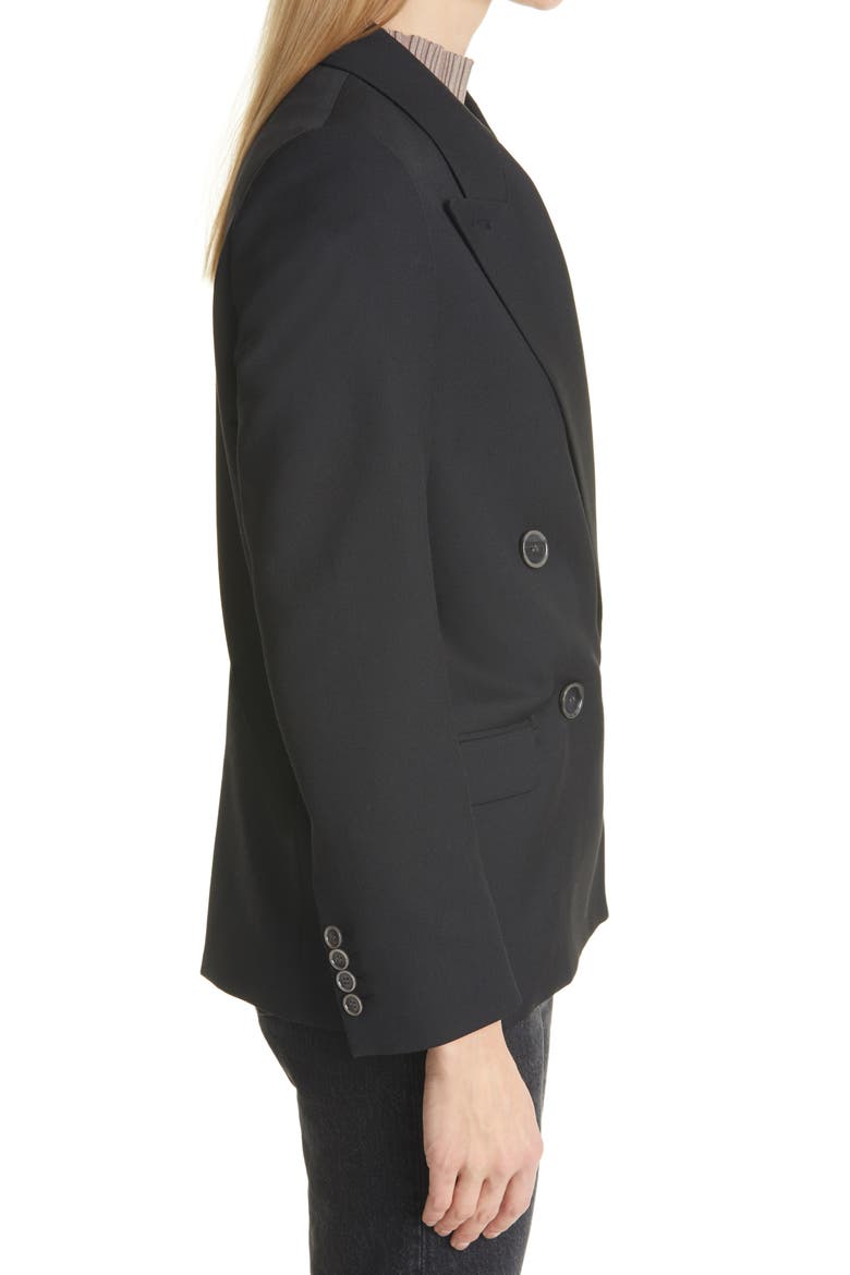 Janny Double Breasted Blazer, Alternate, color, BLACK