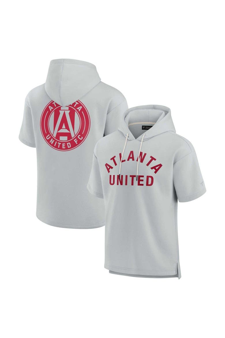 Unisex Fanatics Signature Gray Atlanta United FC Elements Super Soft Fleece Short Sleeve Pullover Hoodie, Main, color, Gray
