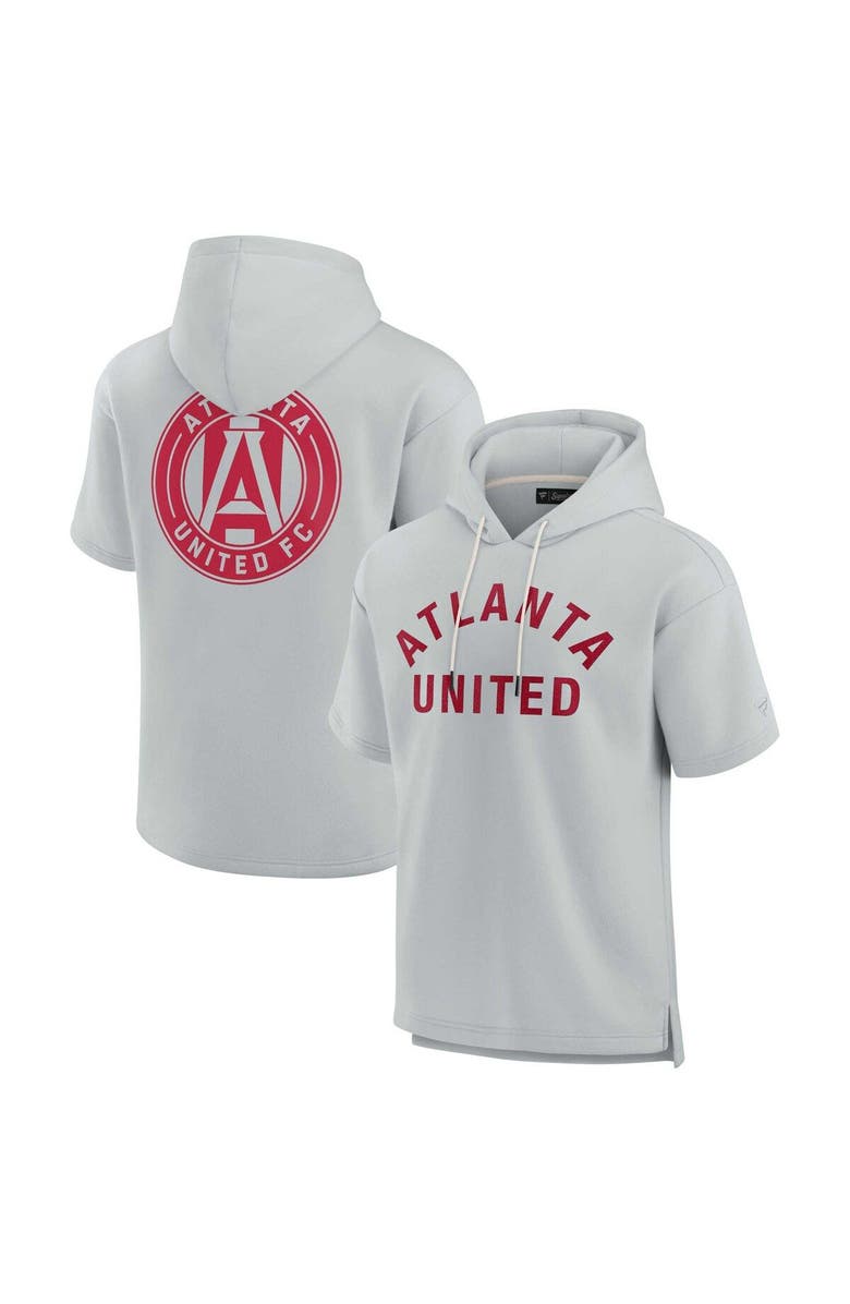 Fanatics Signature Unisex Fanatics Signature Gray Atlanta United FC Elements Super Soft Fleece Short Sleeve Pullover Hoodie, Main, color, Gray