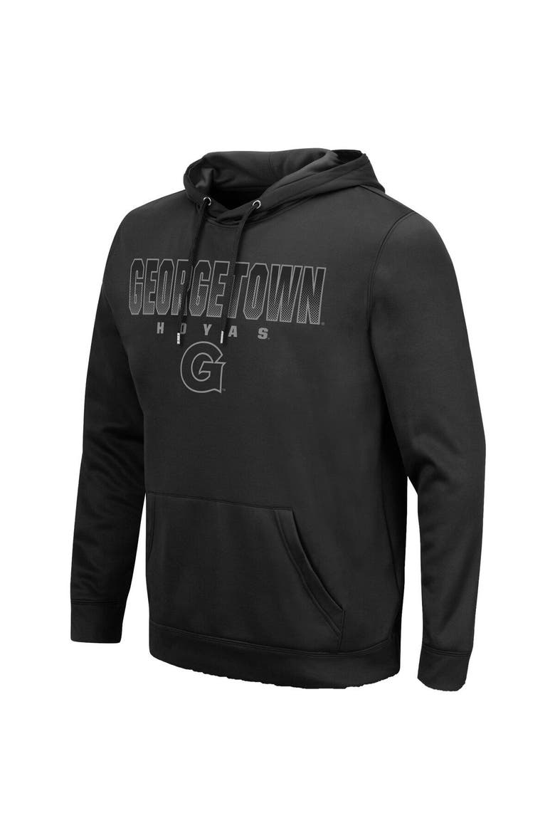Men's Colosseum Black Georgetown Hoyas Blackout 3.0 Pullover Hoodie, Alternate, color, Black