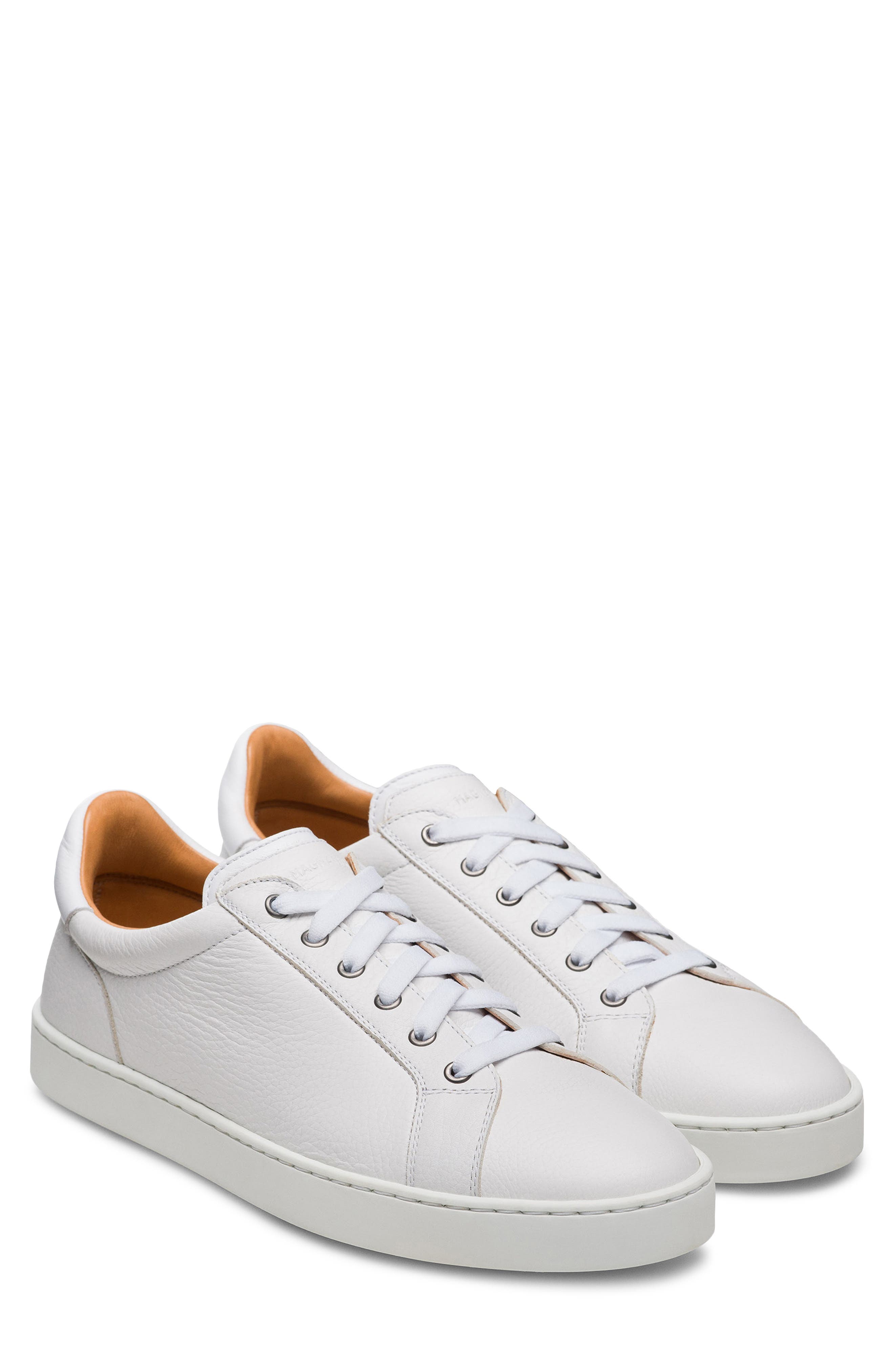 Magnanni Cote Lo Sneaker, Main, color, White Tumbled And White