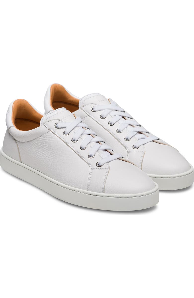 Magnanni Cote Lo Sneaker, Main, color, White Tumbled And White