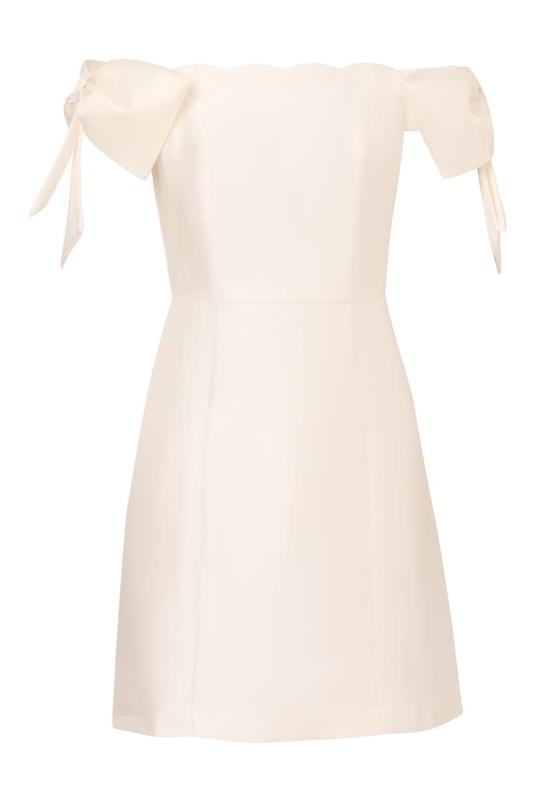 off the shoulder scalloped dress Tadashi Shoji Women's Corded Lace Off-The-Shoulder Dress - Ivory/Cream - Size 8