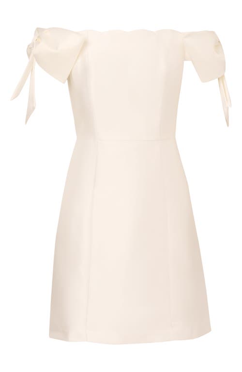 adrianna papell women's off-the-shoulder bow-sleeve dress Adrianna Papell Off Shoulder Bow Sleeve Cocktail Dress In Ivory In Multi