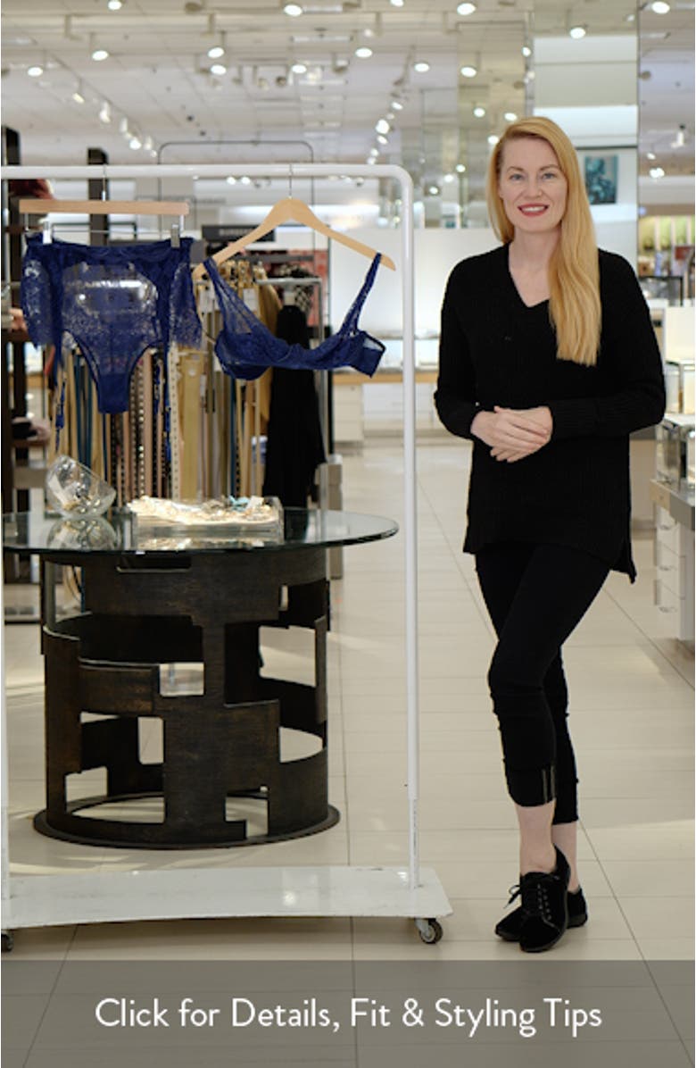 Underwire Demi Bra, High Waist Panties & Suspenders Set, sales video thumbnail