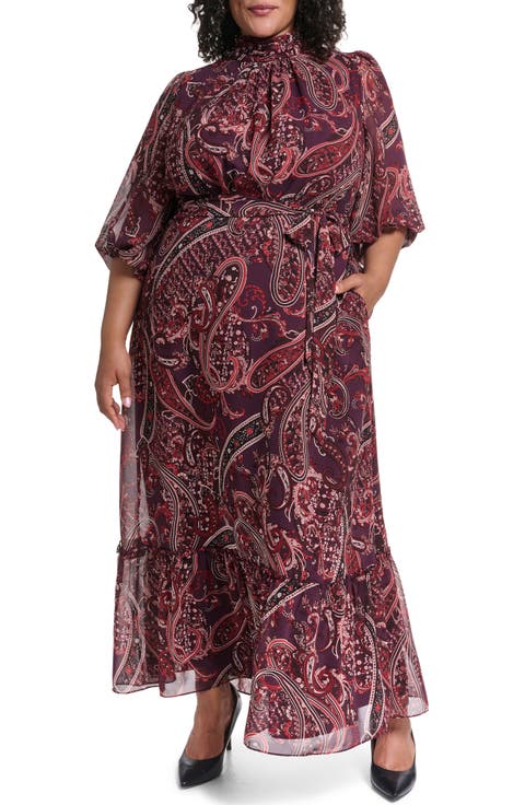 Mock Neck Maxi Dress