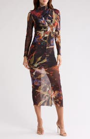 AllSaints Tia Tippi Long Sleeve Mesh Dress