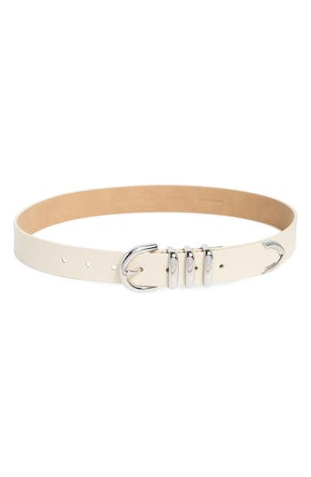 Cole Haan Beveled Buckle Belt In White