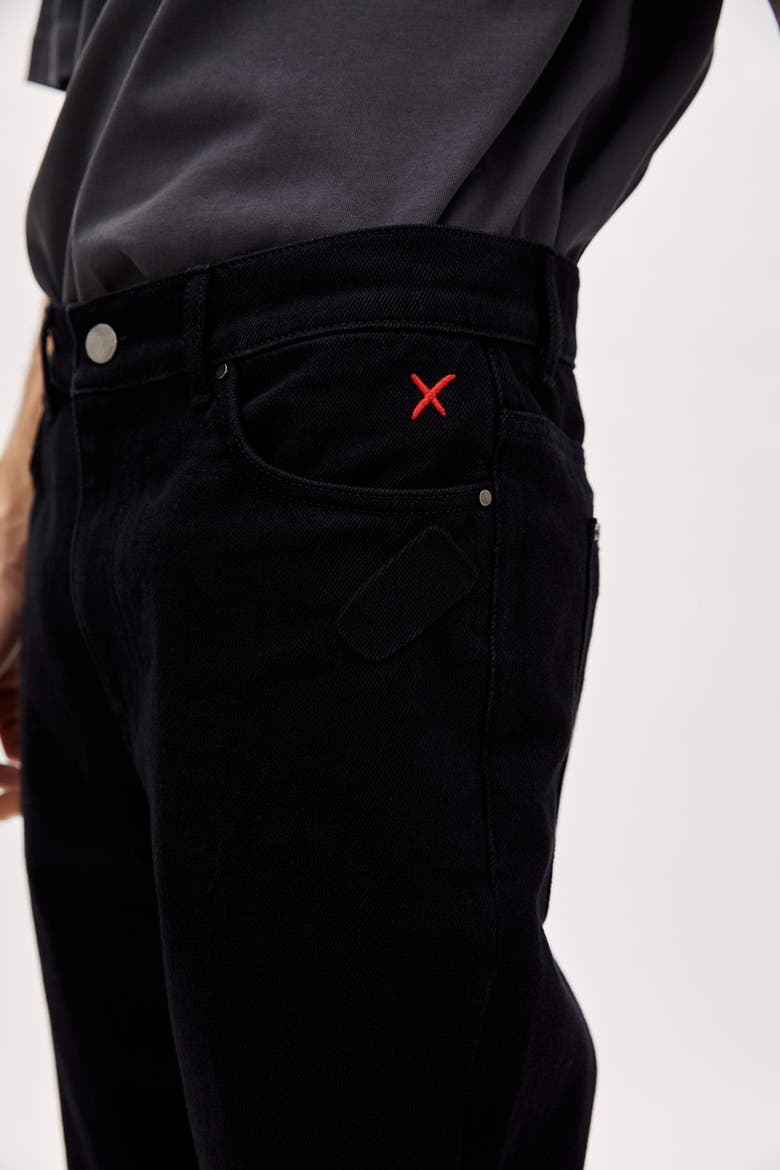 Cotton Straight Denim, Alternate, color, BLACK