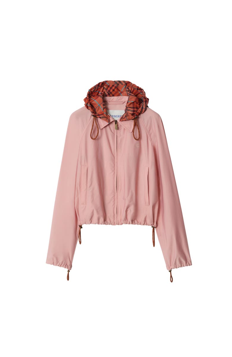 Burberry Cropped Newcott Hooded Jacket, Alternate, color, Begonia Pink