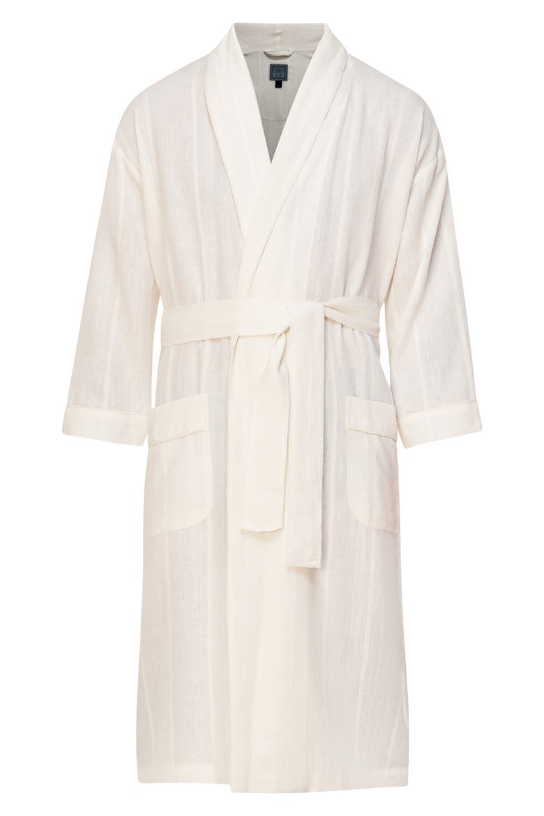 Shawl Collar Woven Viscose & Cotton Robe, Alternate, color, CREAM