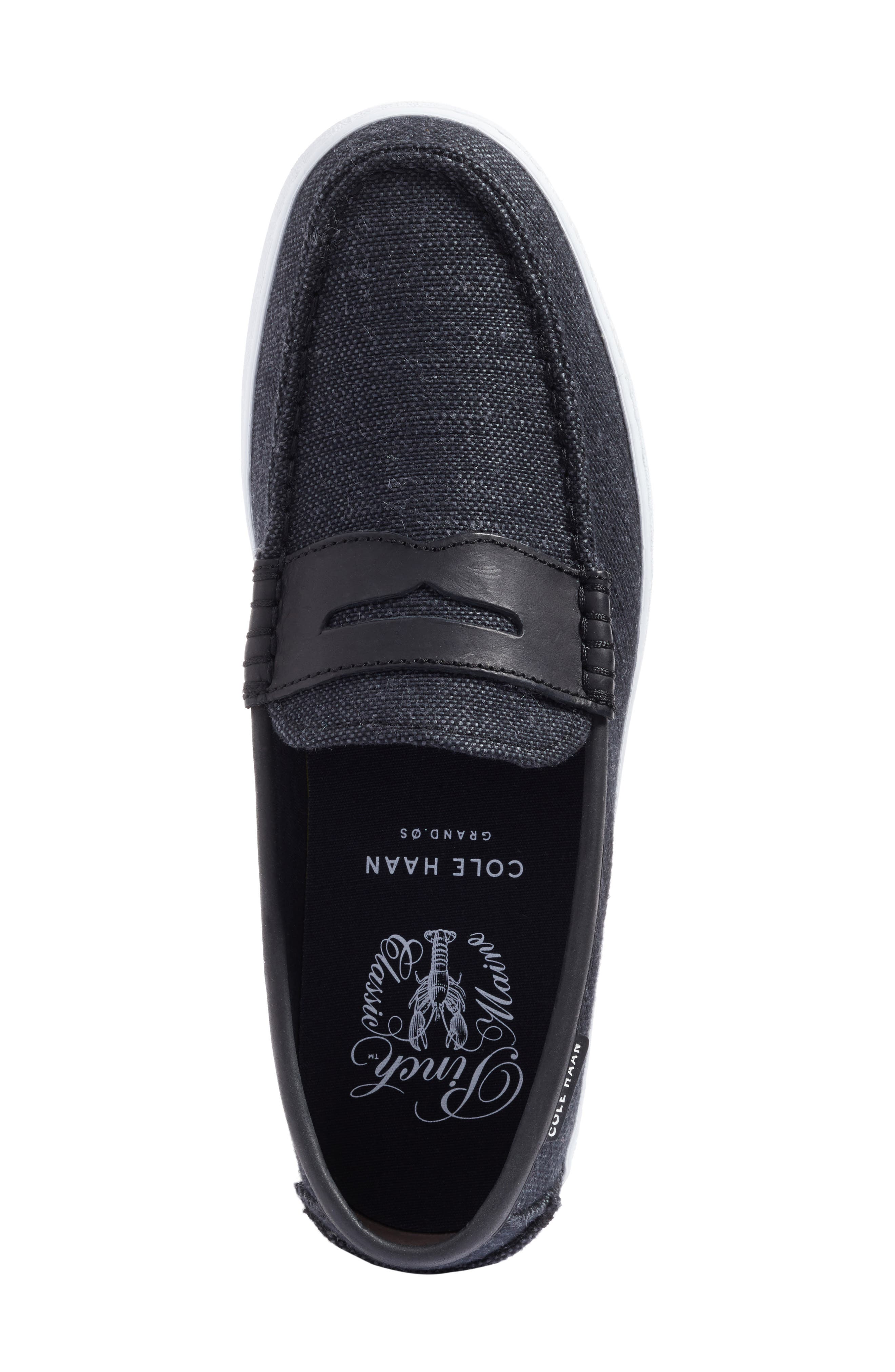 'Pinch Weekend' Penny Loafer, Alternate, color, BLACK CANVAS