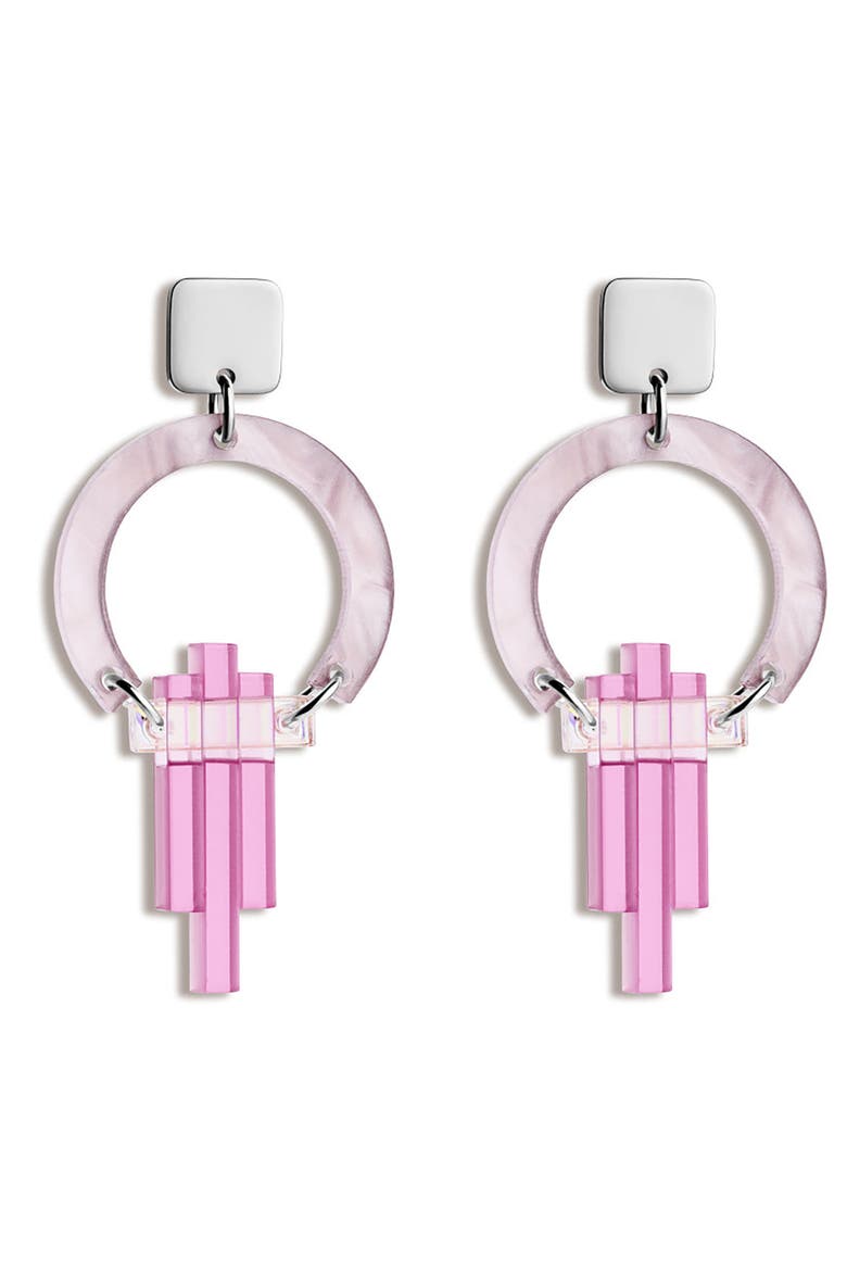 Petite Art Deco Chandeliers  - Mauve Pearl & Heather, Main, color, Mauve Pearl & Heather