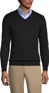 Lands
 End School Uniform  Cotton Modal Fine Gauge V-neck Sweater