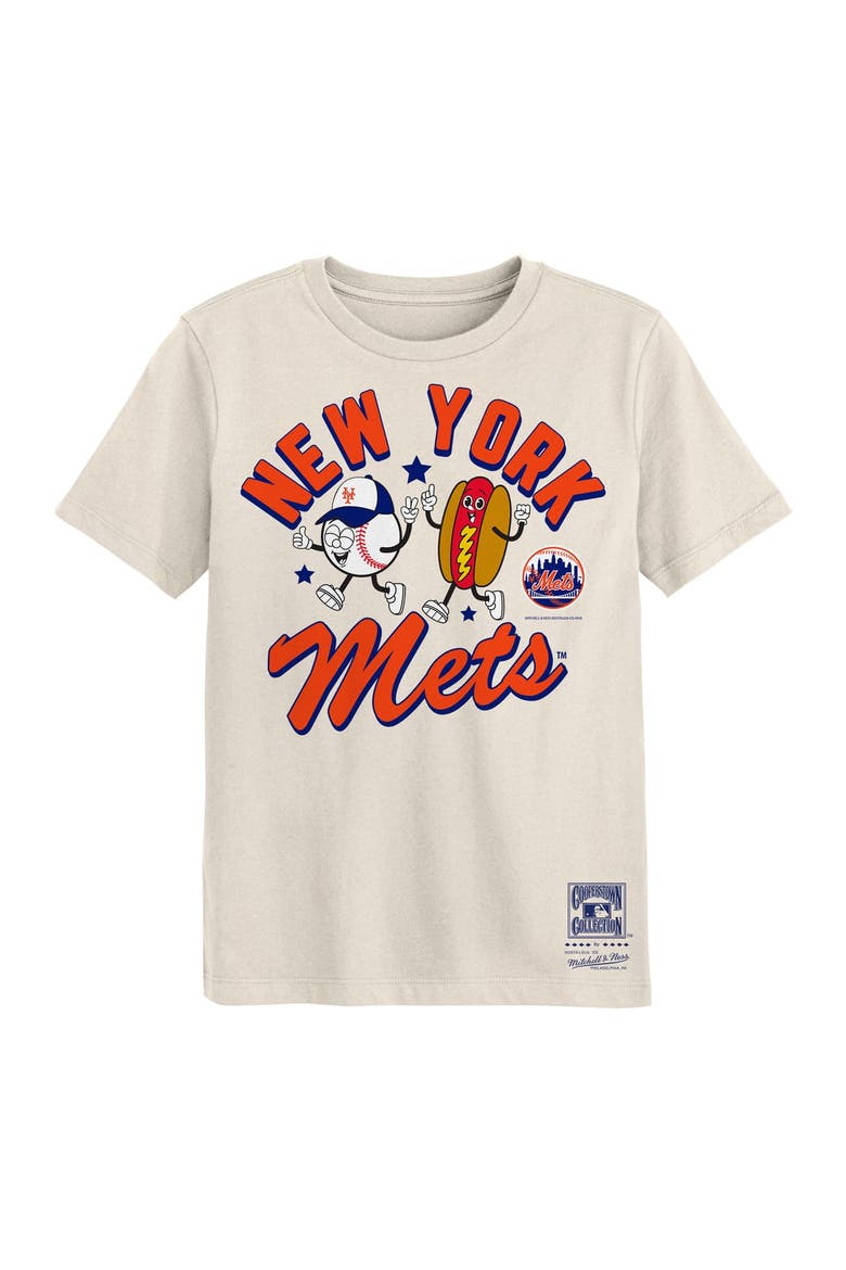 Preschool Mitchell & Ness  Natural New York Mets Snack T-Shirt, Main, color, Natural