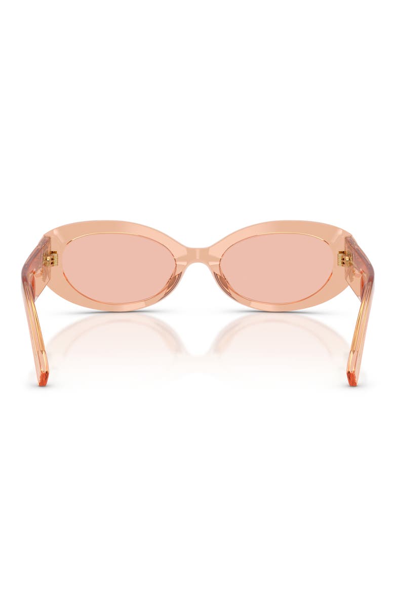 53mm Oval Sunglasses, Alternate, color, NUDE TRANSPARENT / DARK PINK