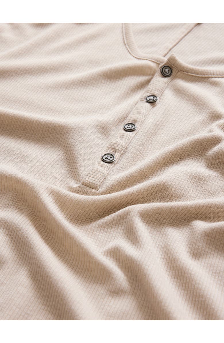 John Varvatos Carver Long Sleeve Lyocell & Wool Henley, Alternate, color, Wheat