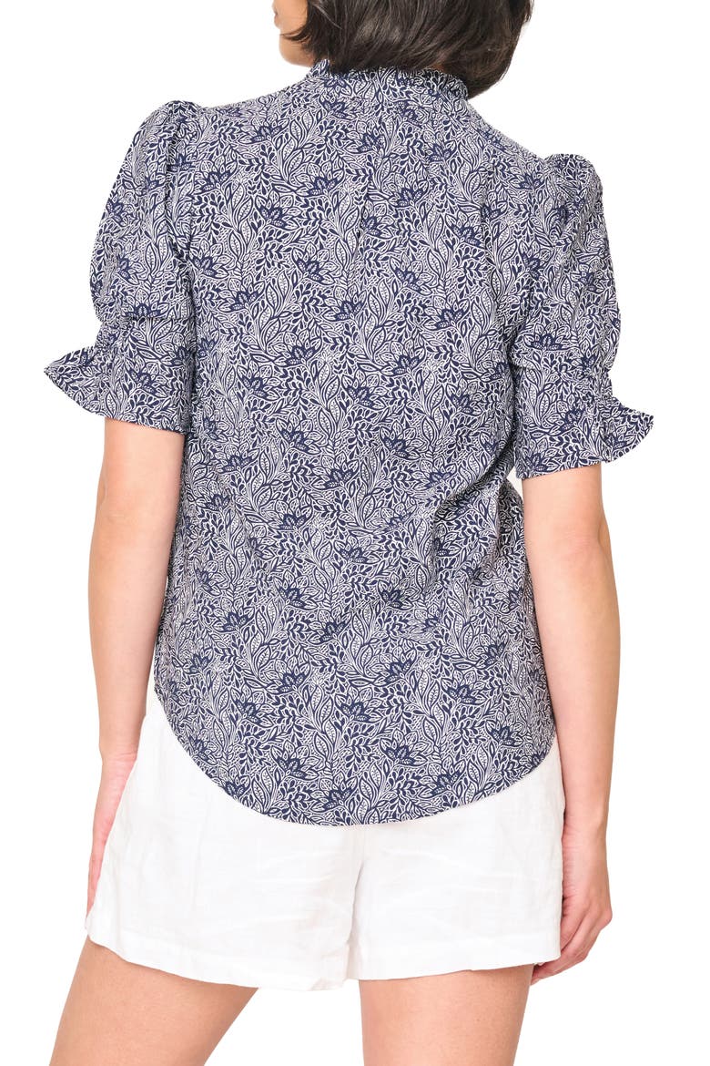 Dianthus Floral Puff Sleeve Top, Alternate, color, MIDNIGHT VINE
