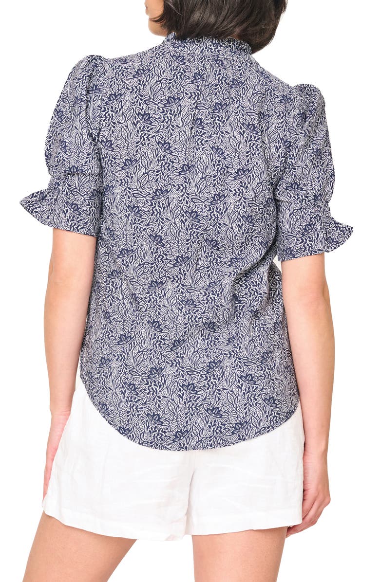 GIBSONLOOK Dianthus Floral Puff Sleeve Top, Alternate, color, Midnight Vine