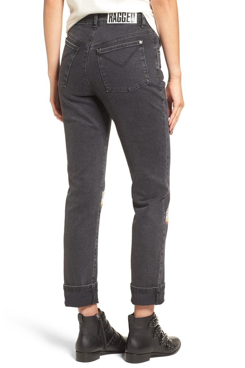 Charm Mom Jeans, Alternate, color, BLACK