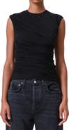 AGOLDE Ester Rib Ruched Tank