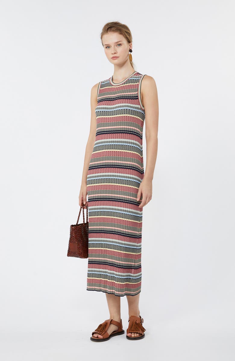 Weekend Max Mara Stripe Knit Tank Dress, Alternate, color, Multicolour