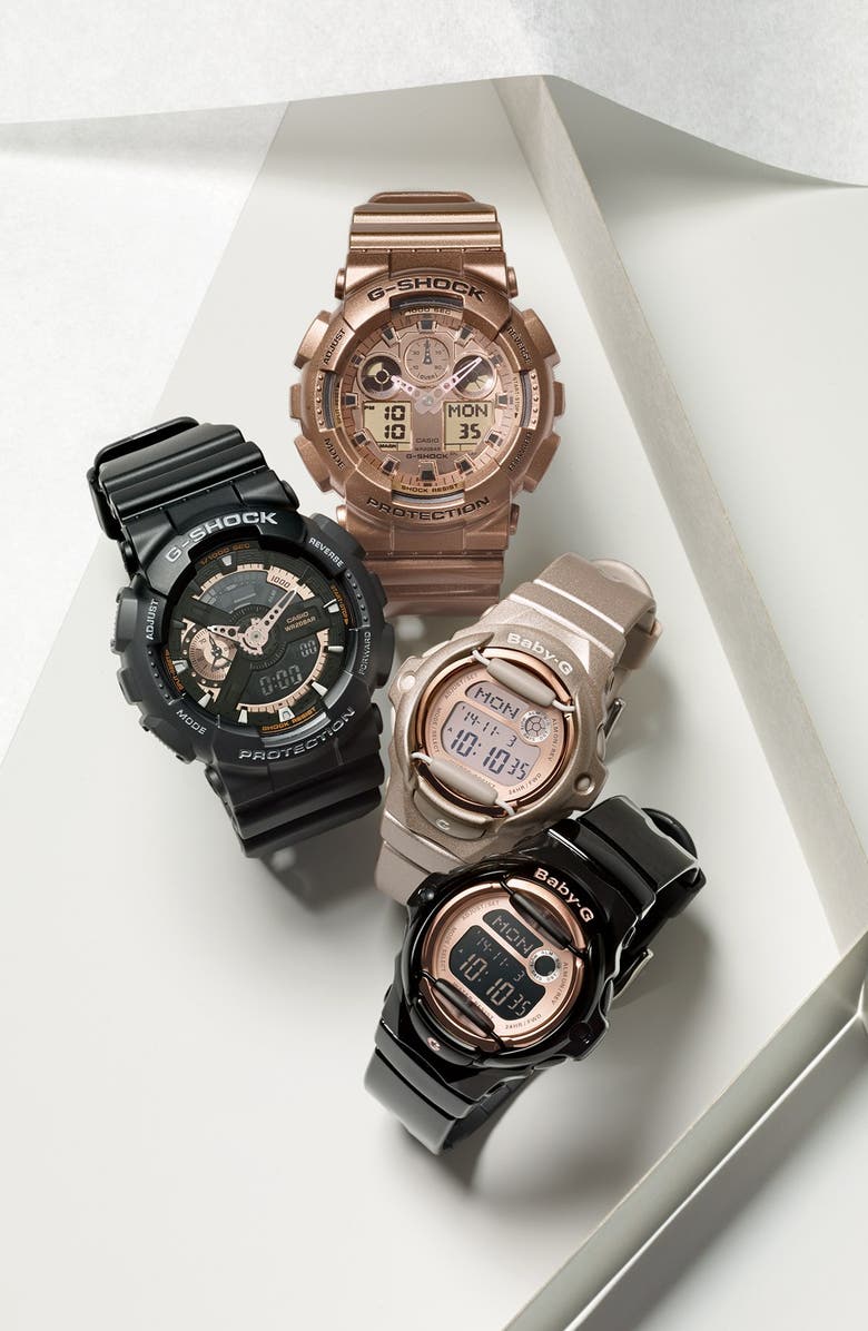 G-SHOCK Baby-G Pink Dial Digital Watch, 46mm x 42mm, Alternate, color, 