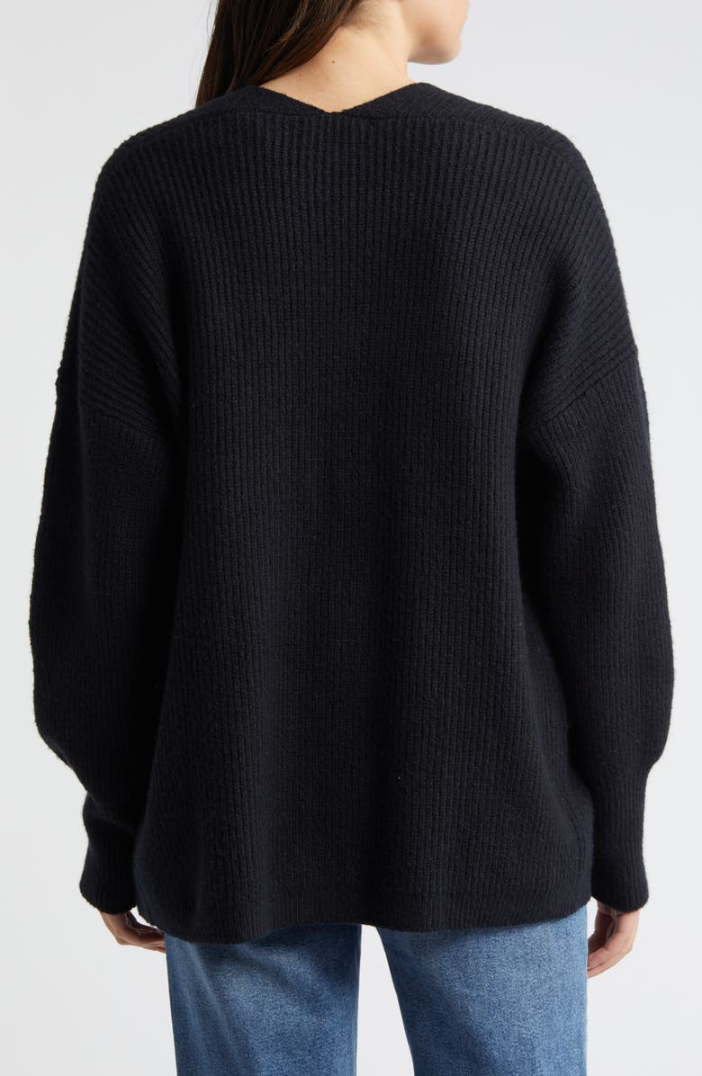 Treasure & Bond Rib Bishop Sleeve Cardigan, Alternate, color, 