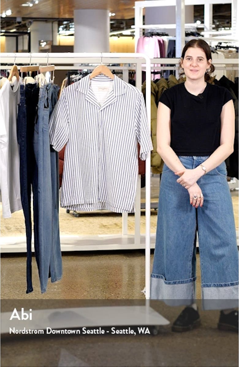 Eren Stripe Short Sleeve Cotton Button-Up Shirt, sales video thumbnail