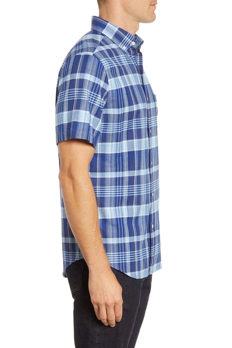 Tucker Classic Fit Plaid Short Sleeve Button-Down Shirt, Alternate, color, MOONSHINE