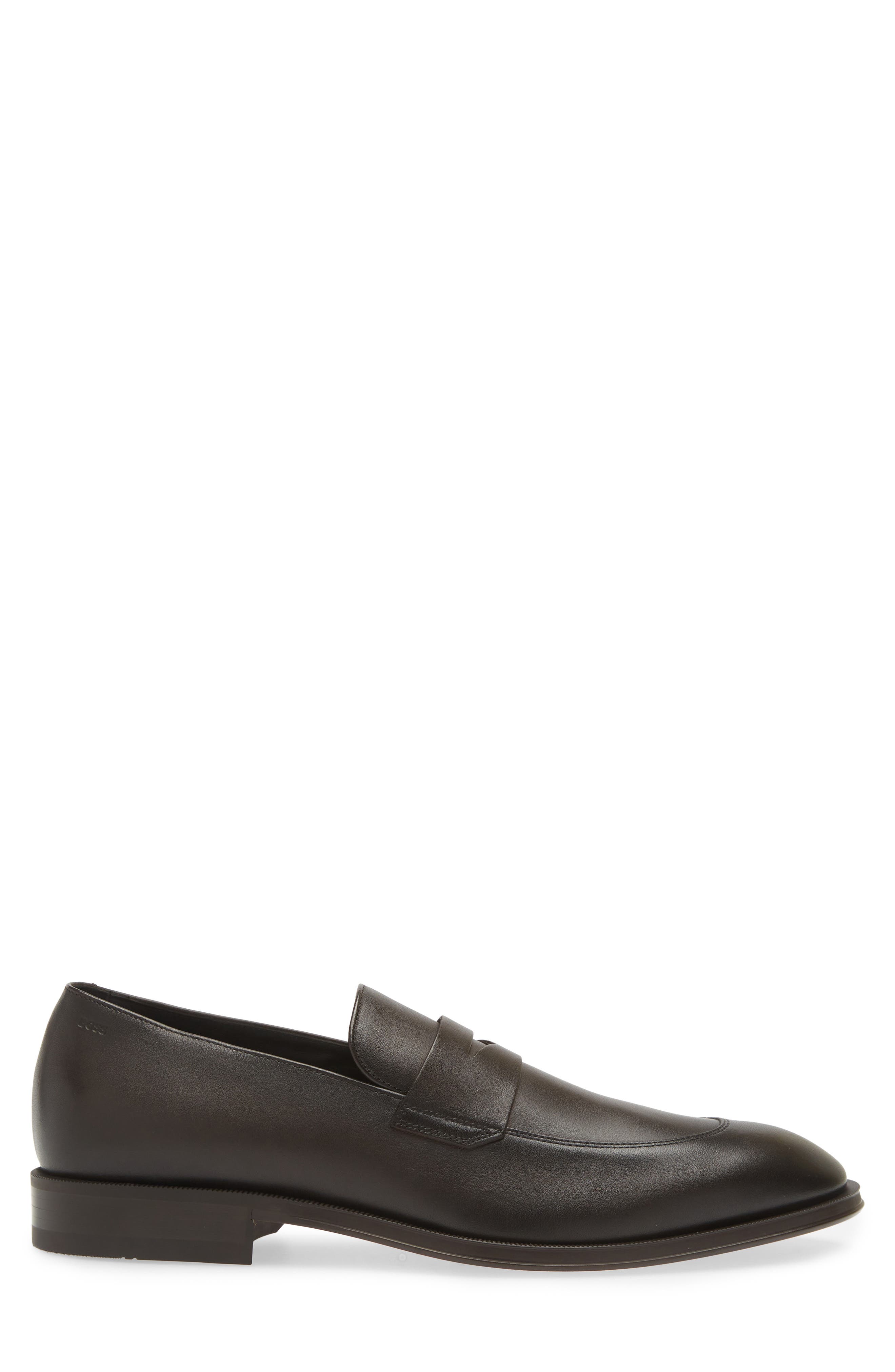 BOSS Derreck Penny Loafer, Alternate, color, Dark Brown