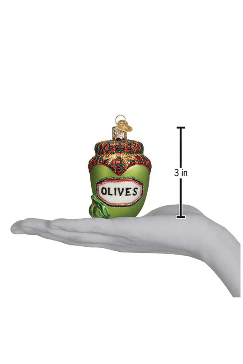 Jar of Olives Christmas Ornament, Alternate, color, GREEN
