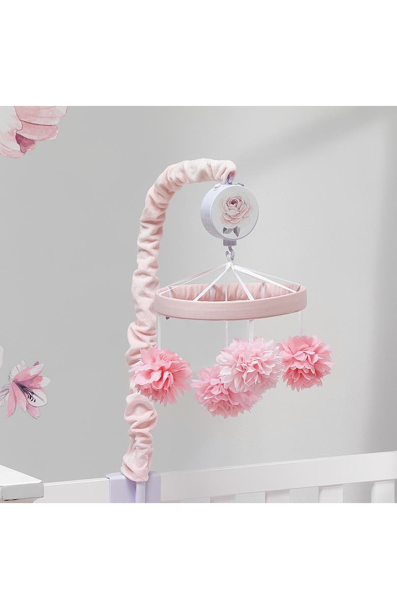 Lambs & Ivy Signature Botanical Baby Floral Musical Baby Crib Mobile, Alternate, color, Pink