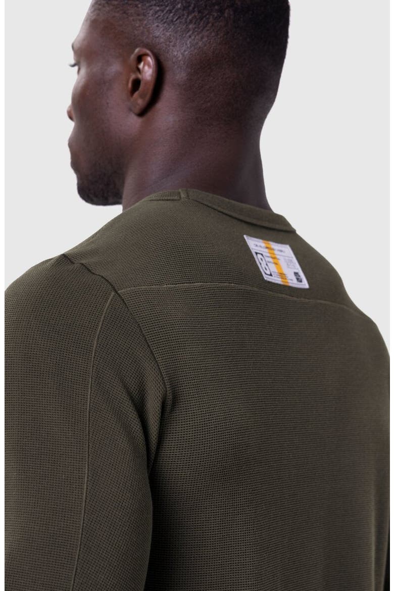 Waffle Knit Long Sleeve, Alternate, color, Olive