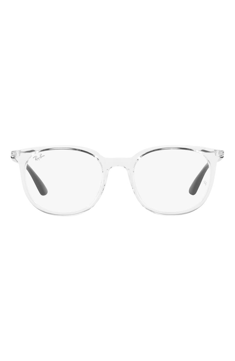 Ray-Ban 51mm Square Optical Glasses, Main, color, Transparent