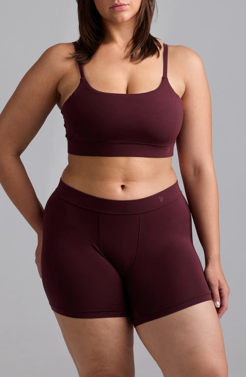 Woxer Luxe Baller 5-inch Modal Boxer Briefs In Burgundy