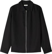 SANDRO Loose-fit zip-up shirt