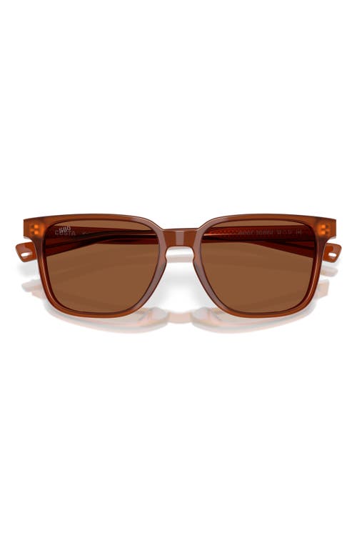 Costa Del Mar Kailano 53mm Polarized Square Sunglasses In Red Sands/copper
